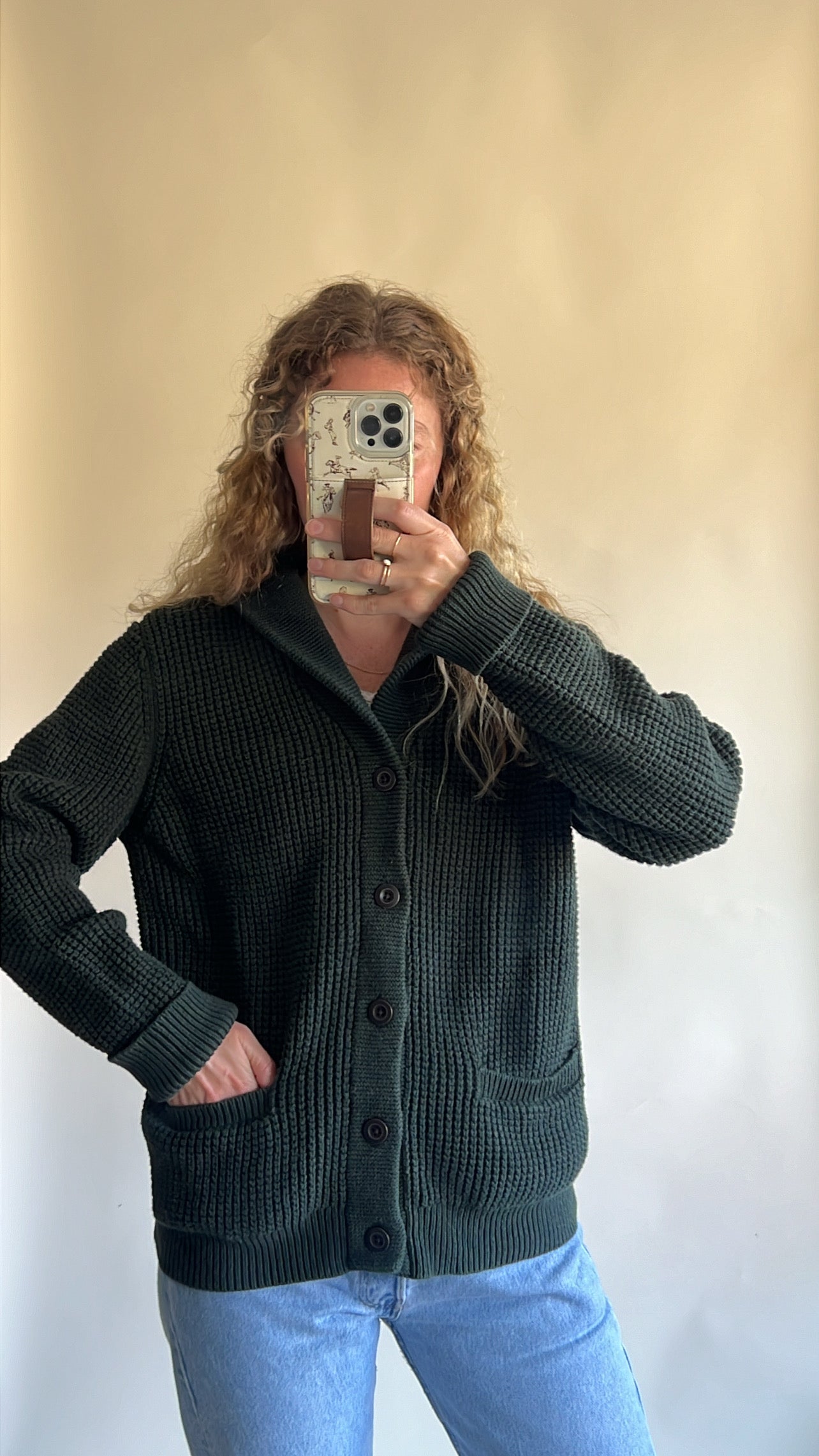 LL Bean Organic Cotton Cardigan (S)