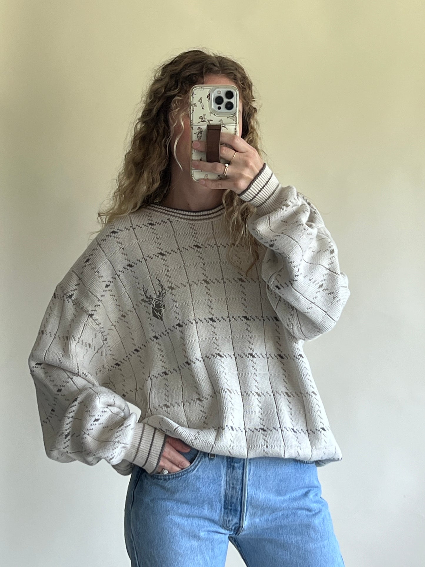 Neutral Cotton Buck Sweater (XLT)