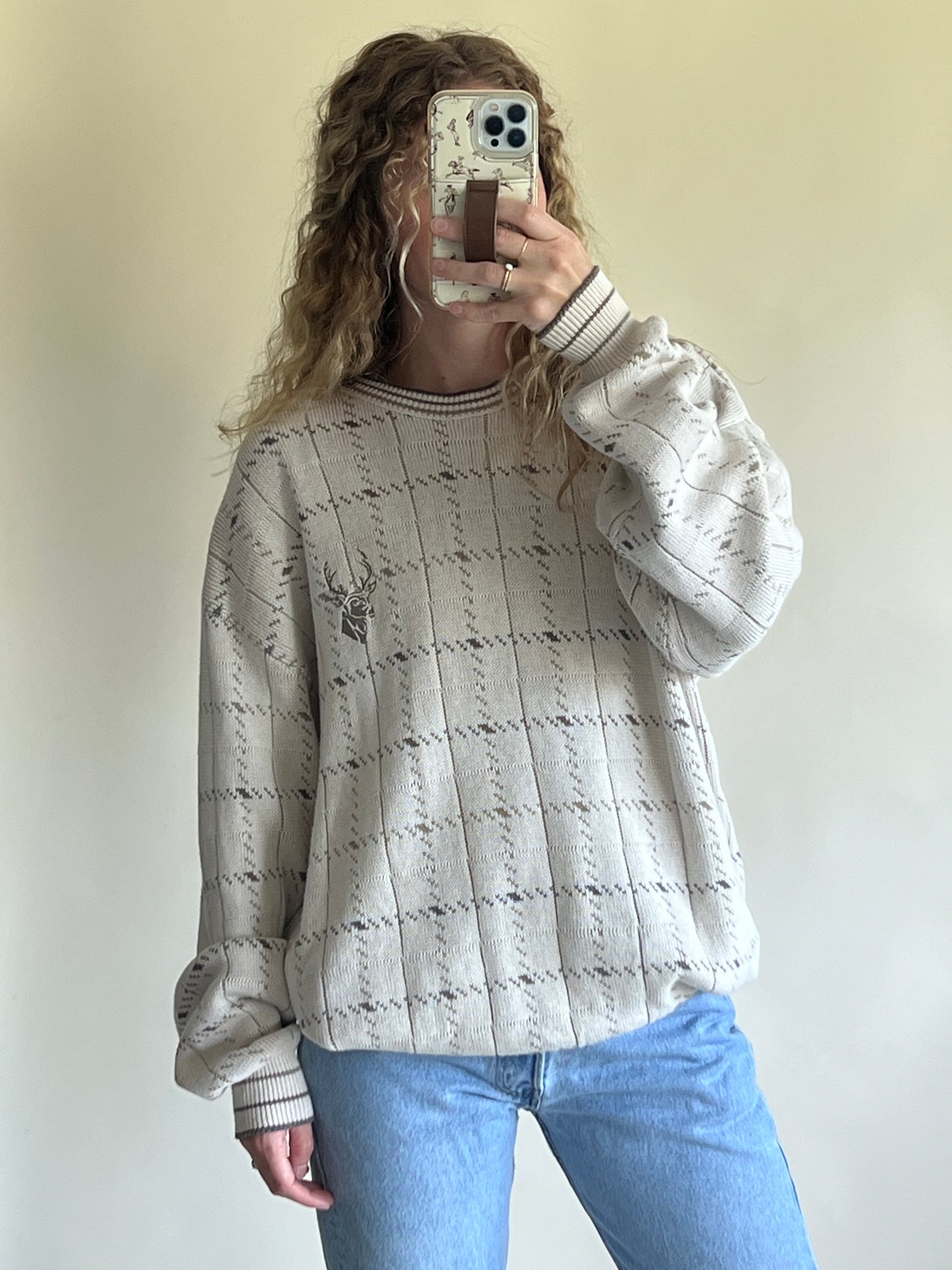 Neutral Cotton Buck Sweater (XLT)