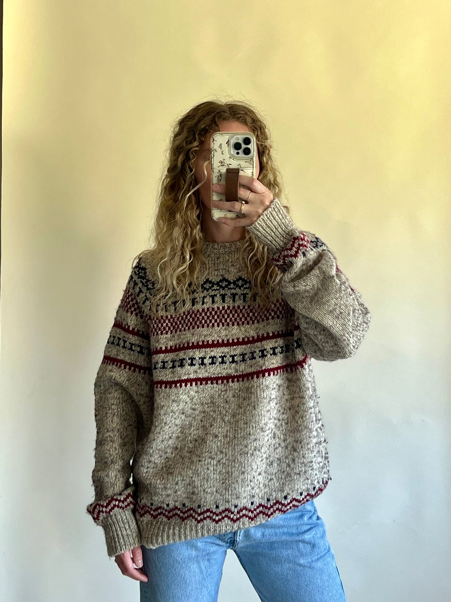 Vintage Sarby Wool Patterned Sweater (XL)