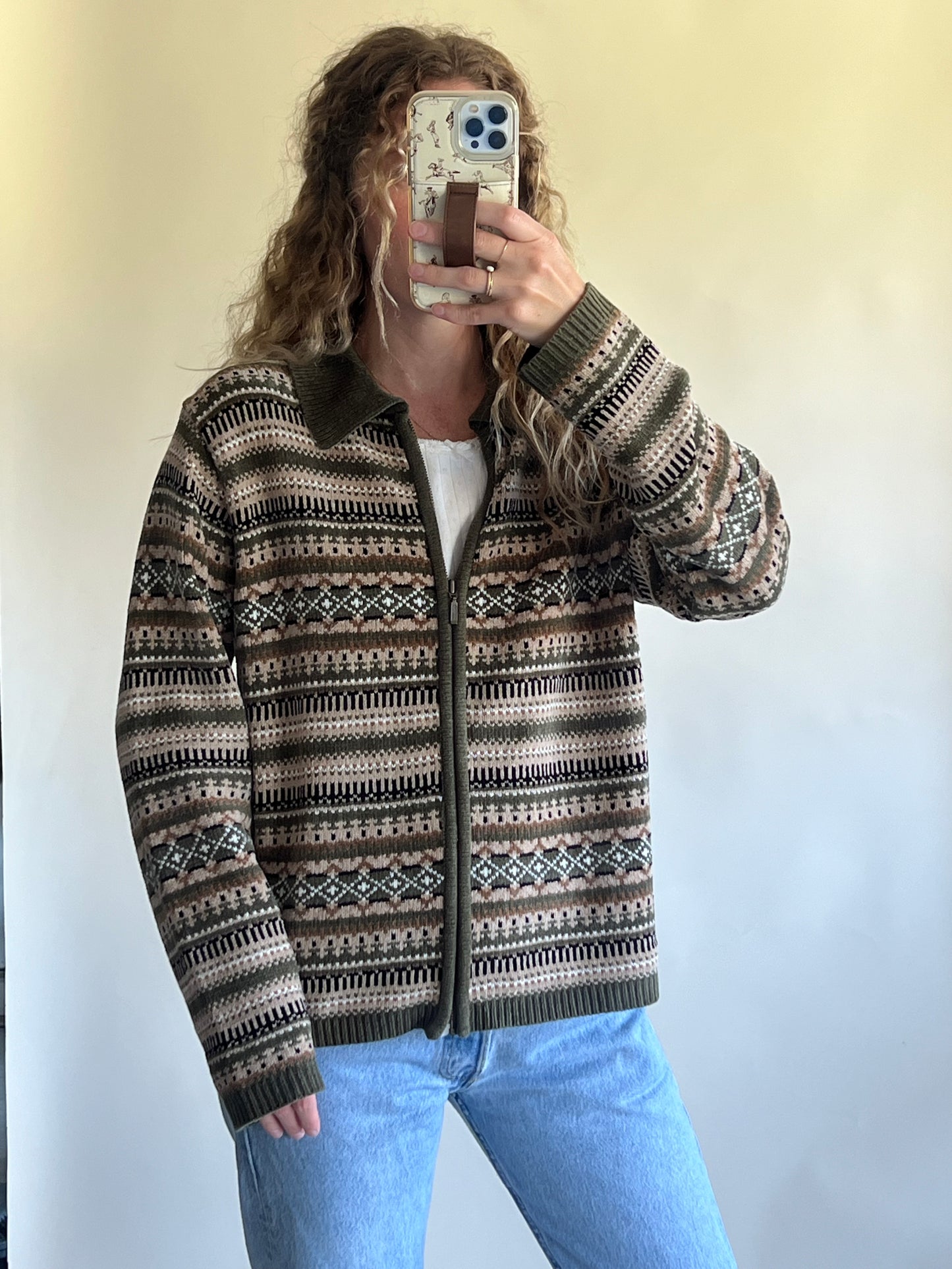 Fall Patterned Full Zip (M)