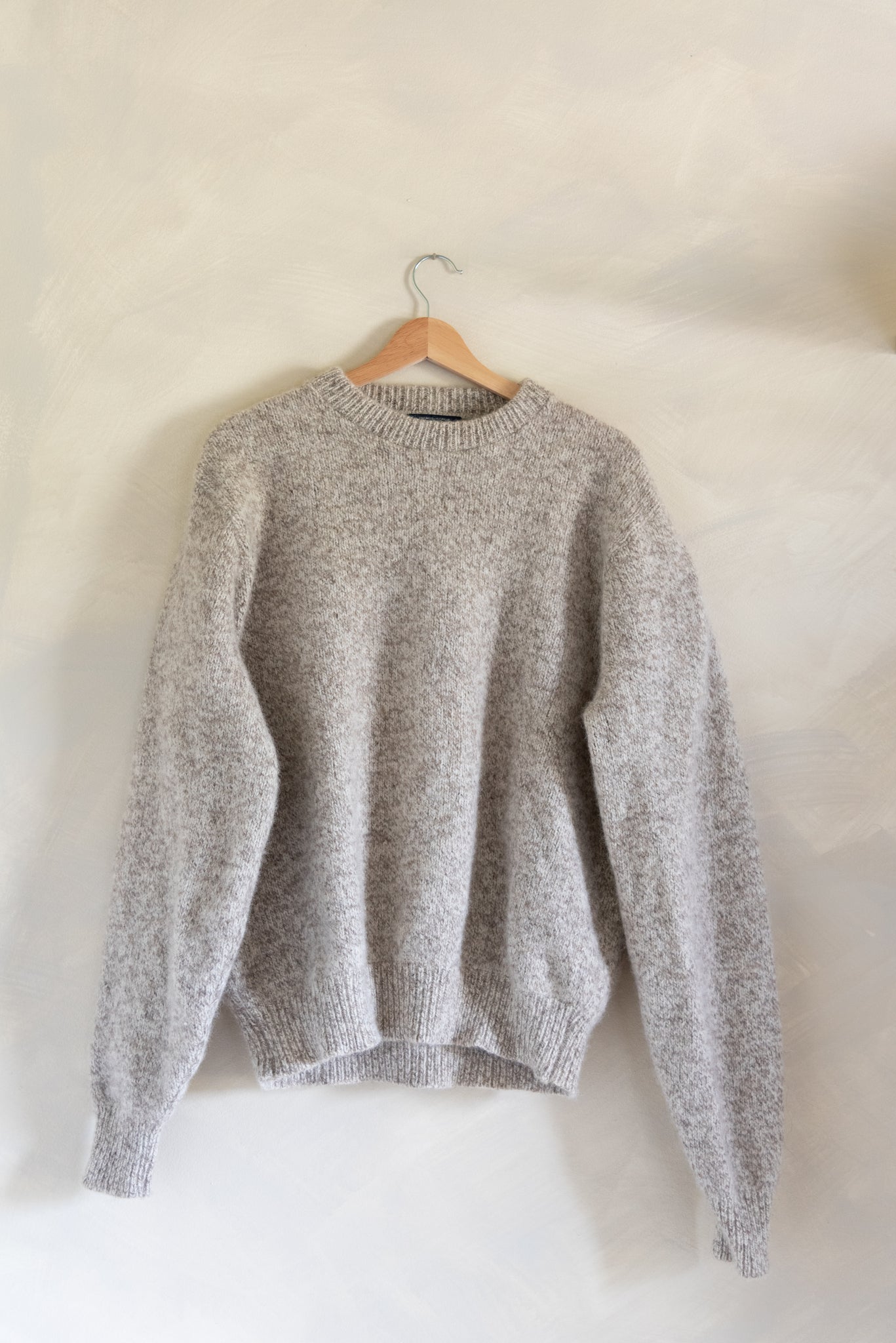 Land's End Speckled Oatmeal Wool Sweater (XL)