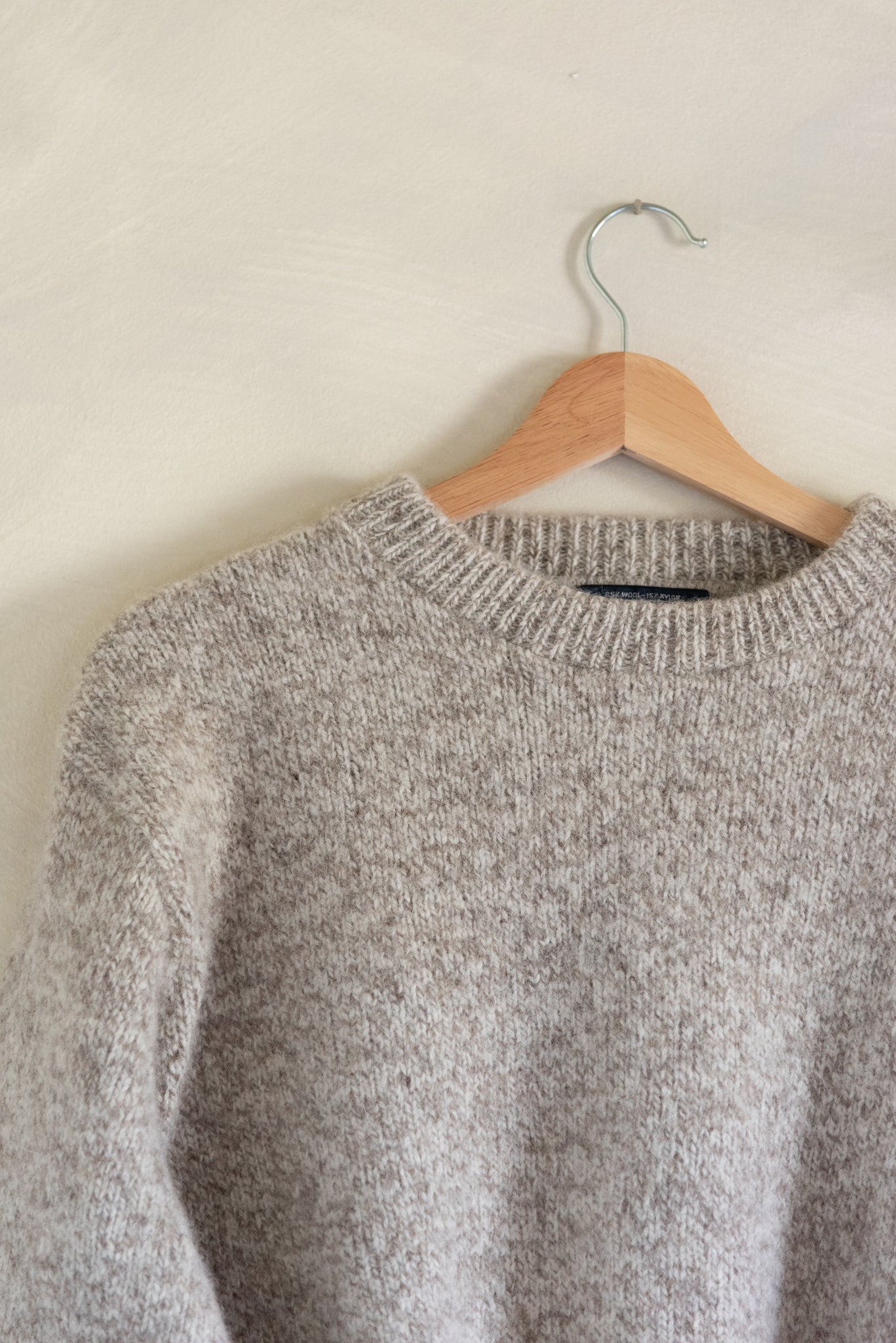 Land's End Speckled Oatmeal Wool Sweater (XL)