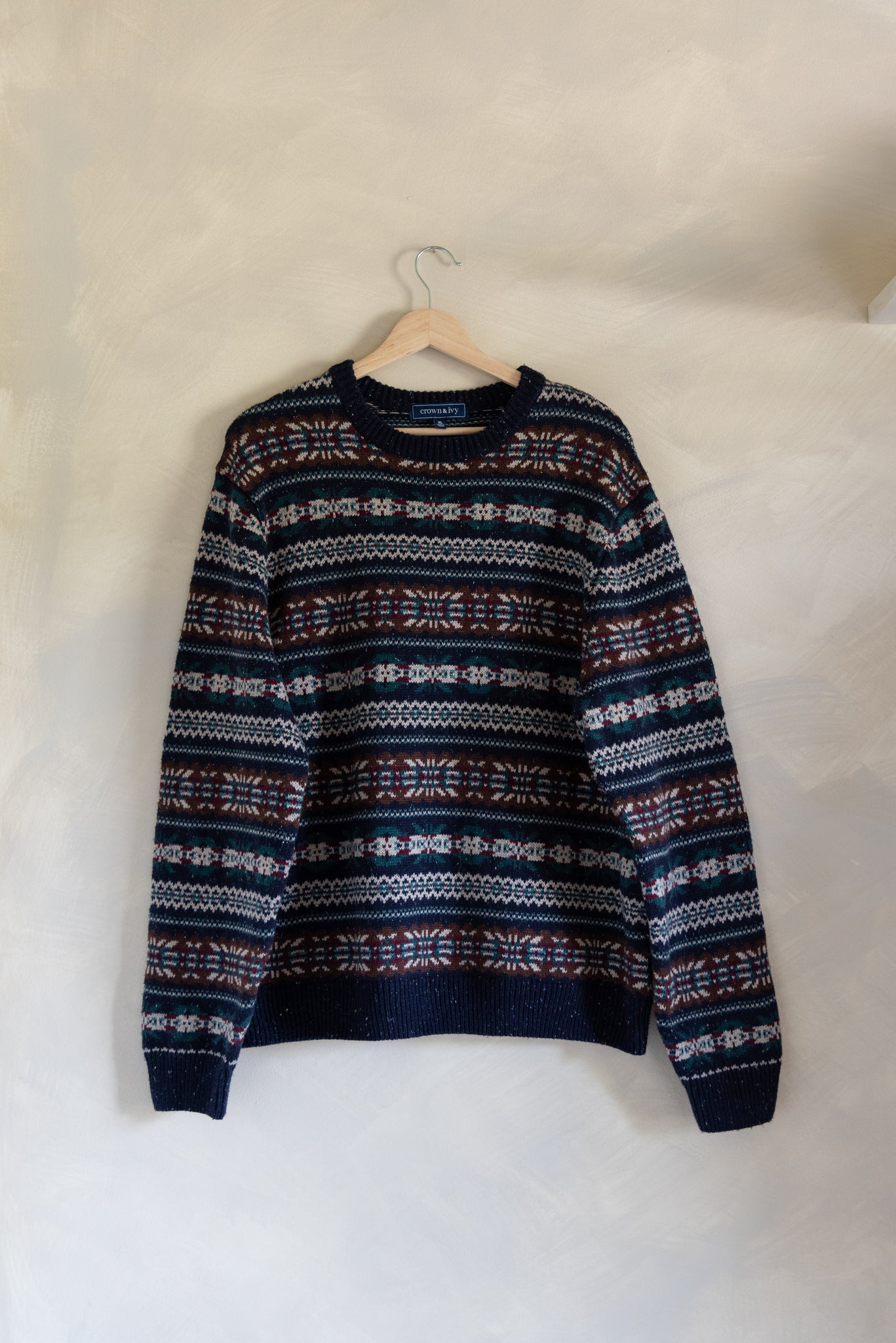 Navy Ski Lodge Speckled Sweater (XL)