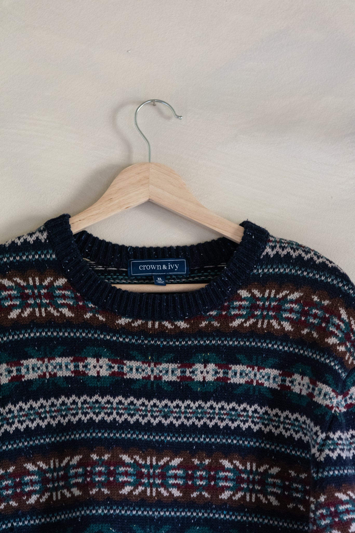 Navy Ski Lodge Speckled Sweater (XL)