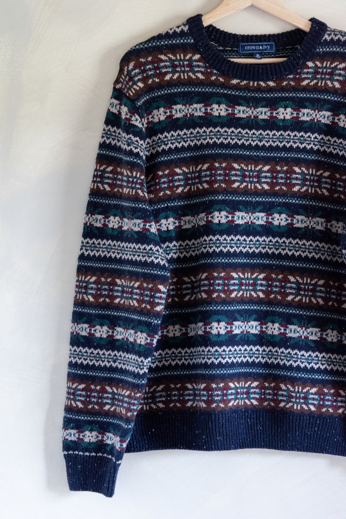 Navy Ski Lodge Speckled Sweater (XL)