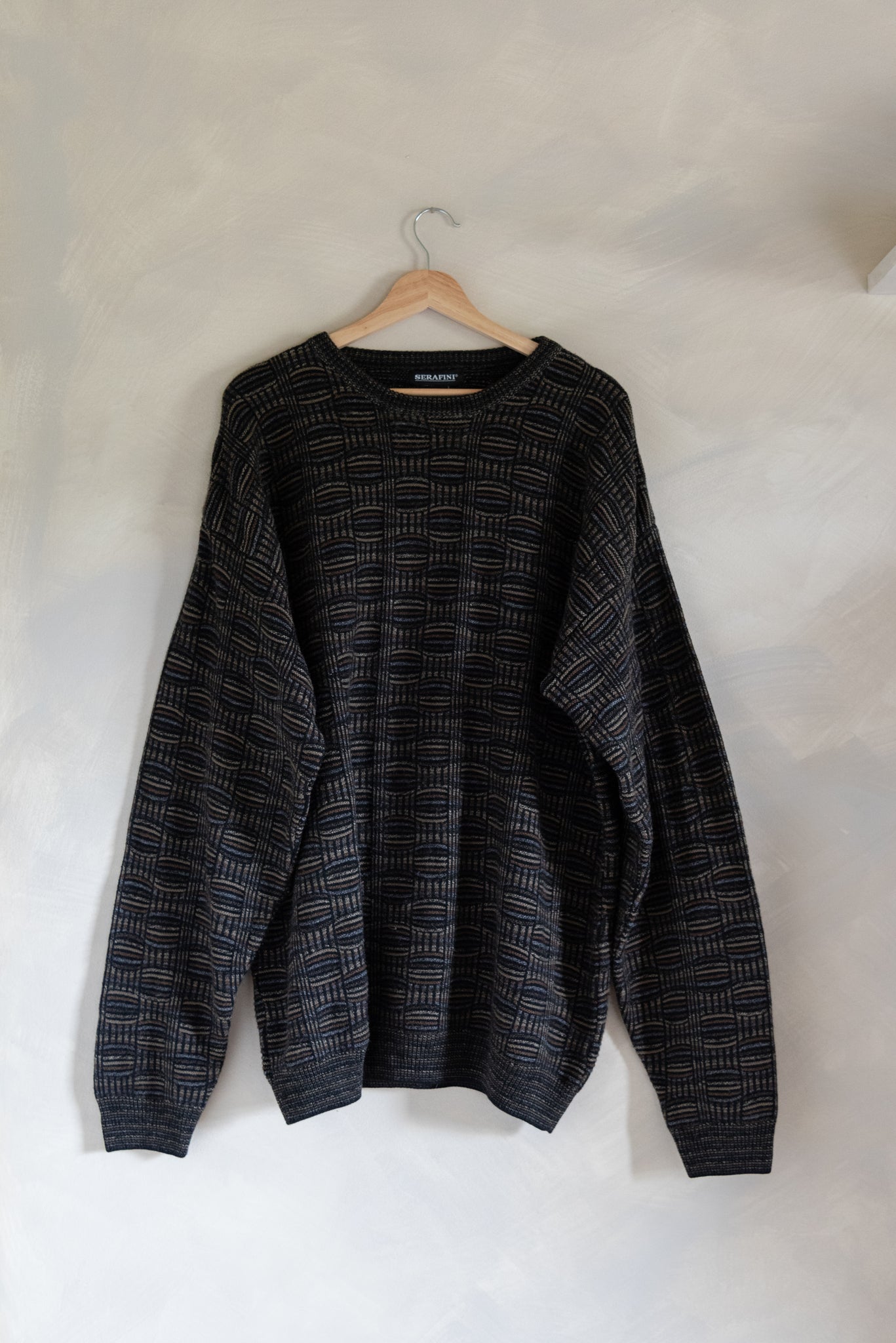 Vintage Patterned Basket Weave Sweater (XLT)