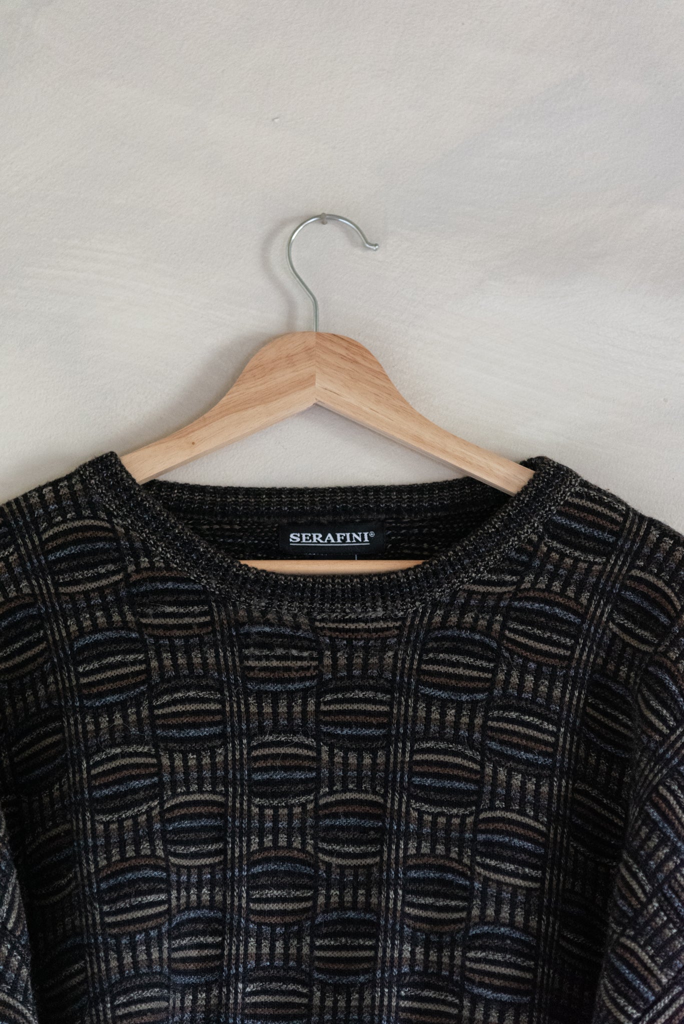 Vintage Patterned Basket Weave Sweater (XLT)