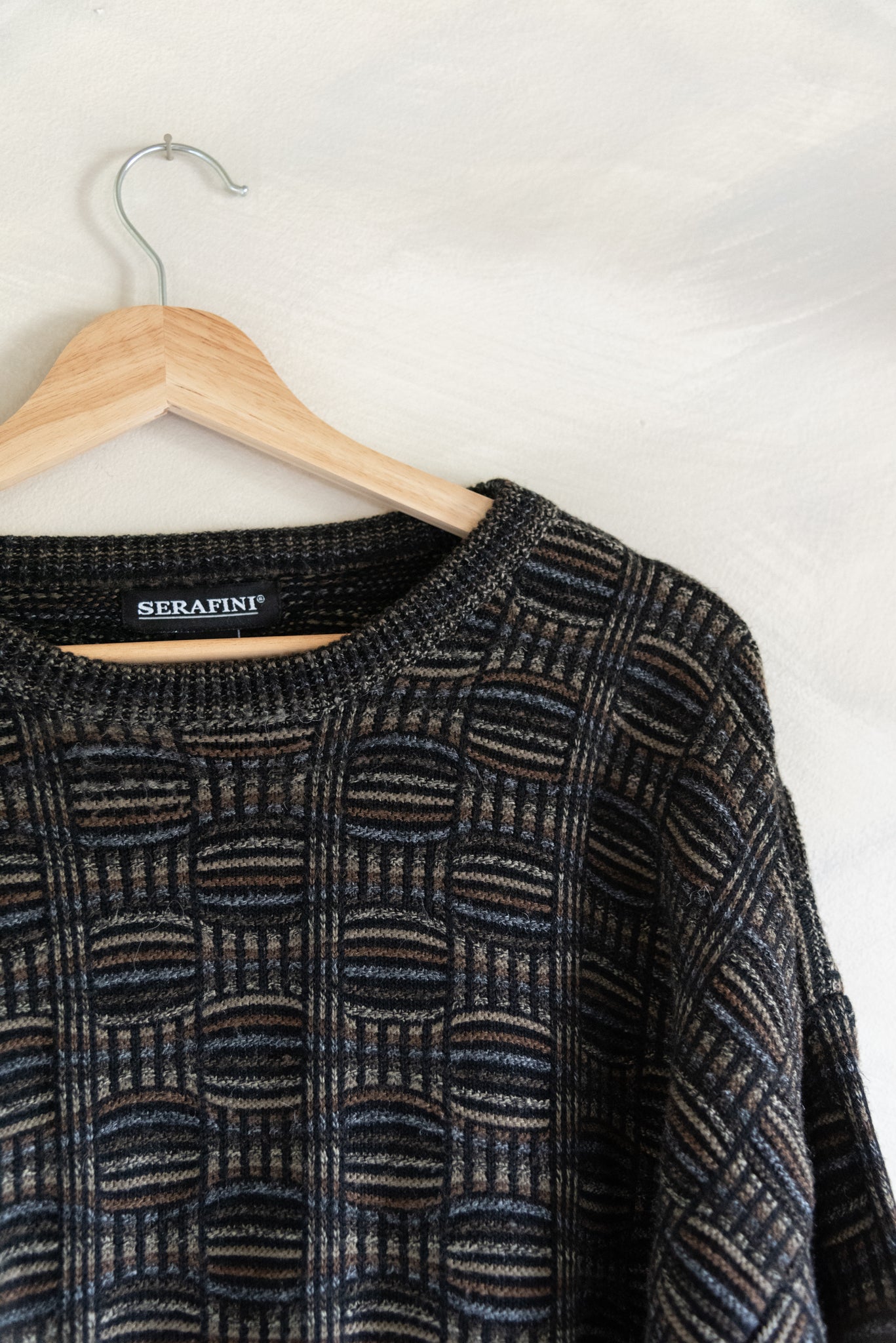 Vintage Patterned Basket Weave Sweater (XLT)