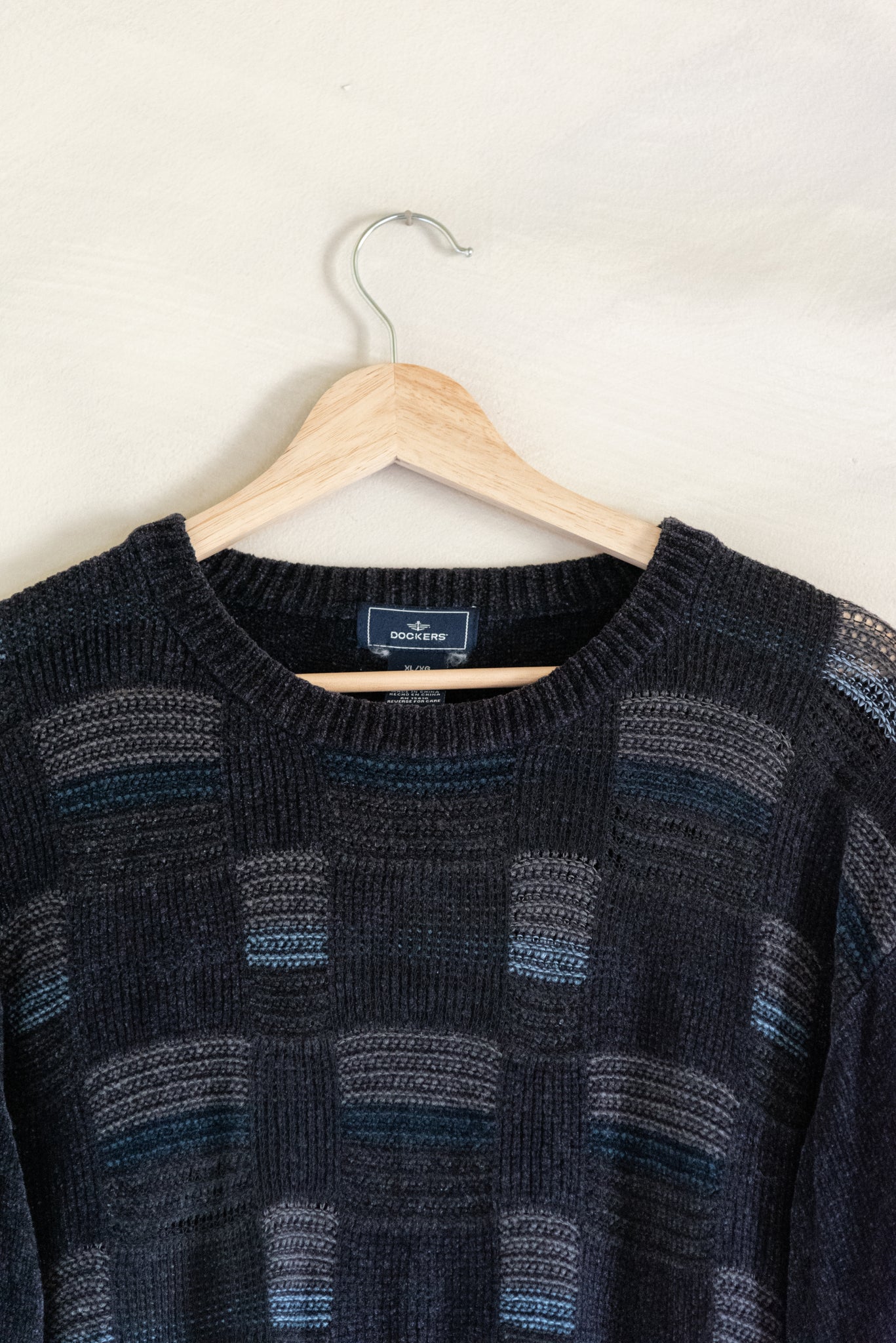 Dockers Chenille Basket Weave Sweater in Navy (XL)