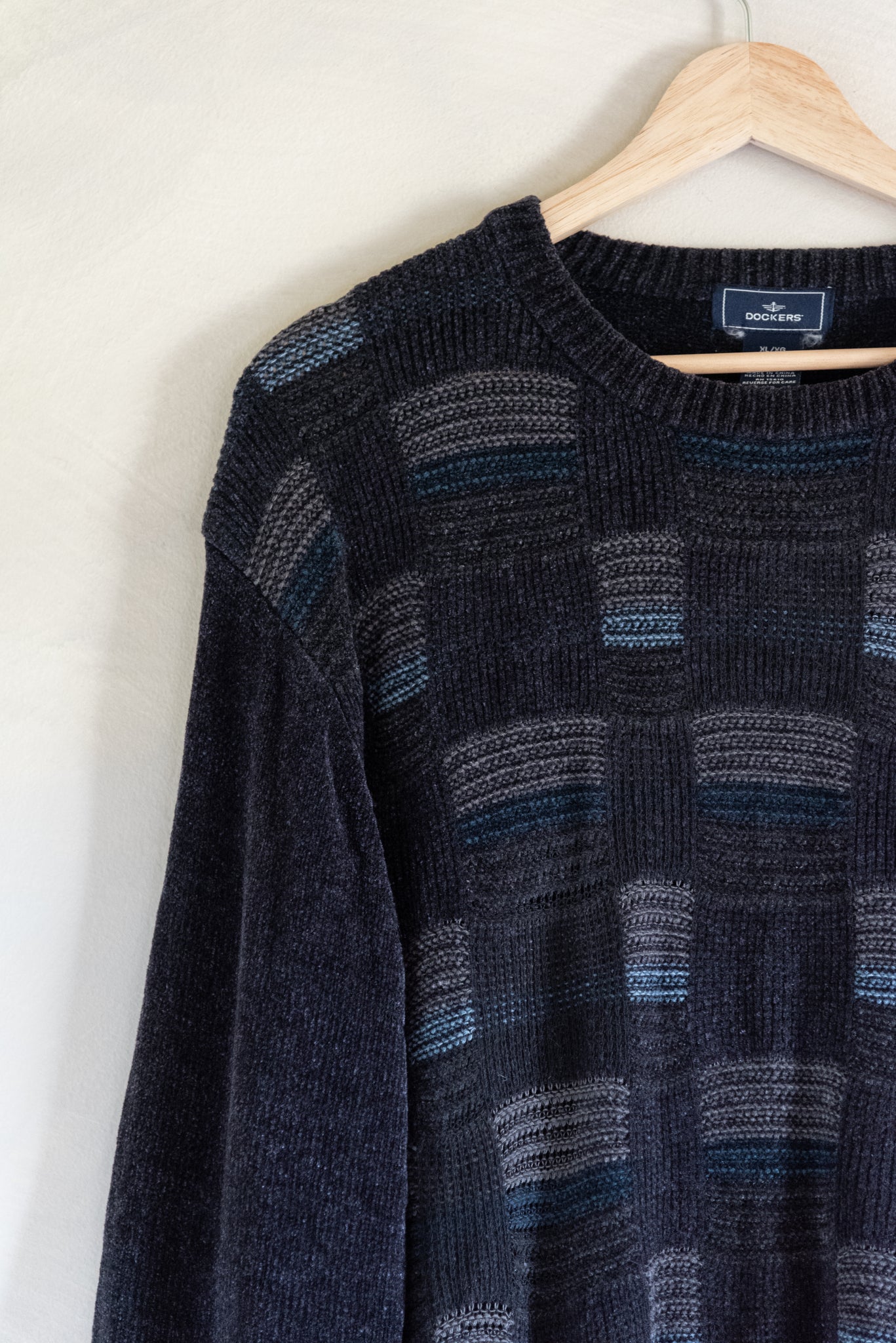 Dockers Chenille Basket Weave Sweater in Navy (XL)