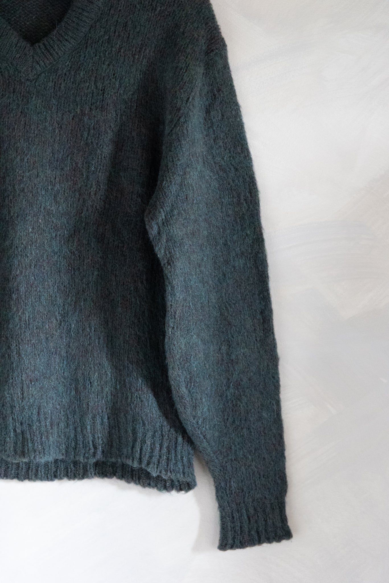 Vintage Varsity Club 100% Mohair Sweater in Marbled Green (M)