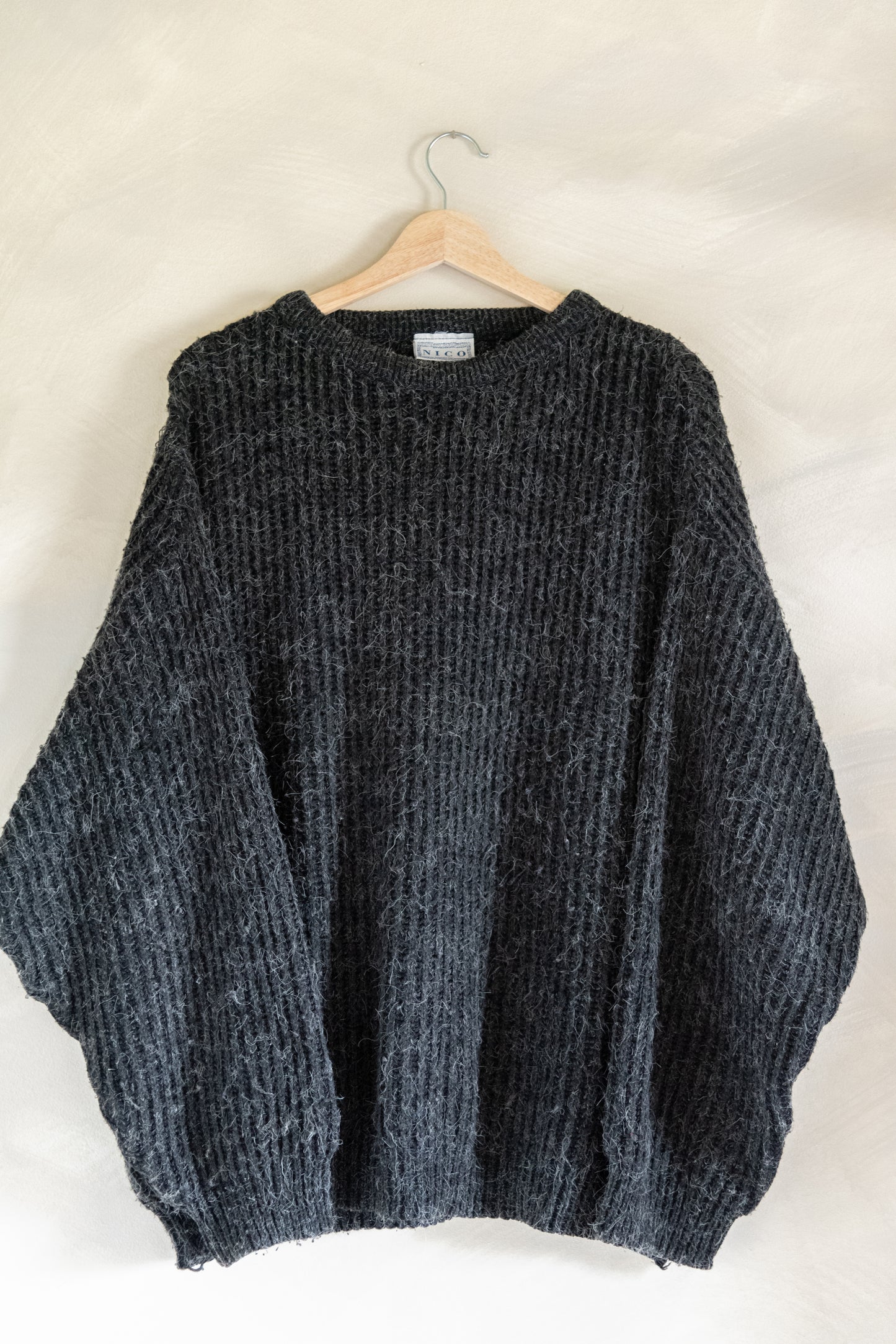 NICO Charcoal Grey Fuzzy Sweater (XL)