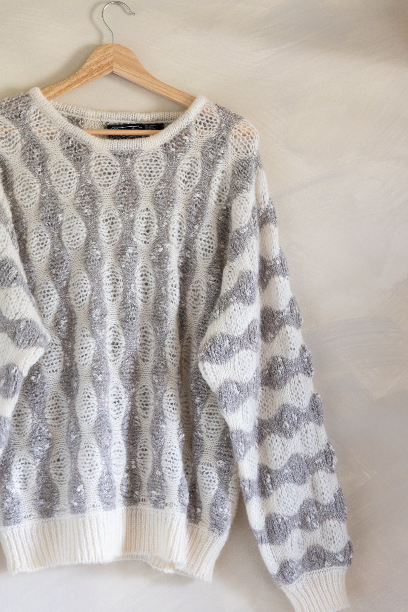 Vintage Bubble Pattern Knit Sweater (XL)