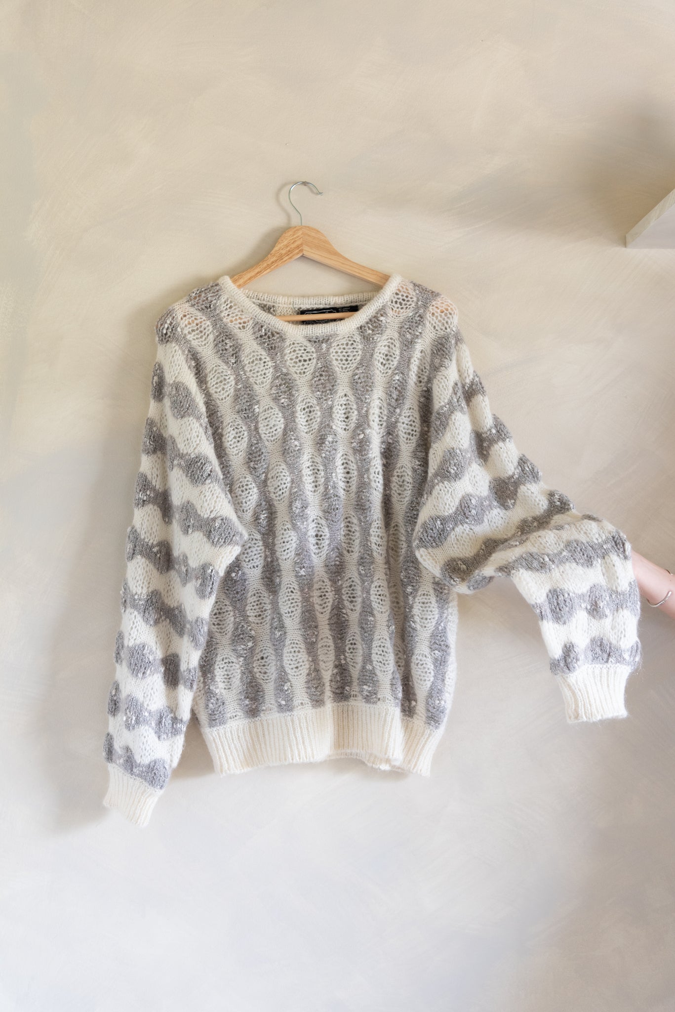 Vintage Bubble Pattern Knit Sweater (XL)