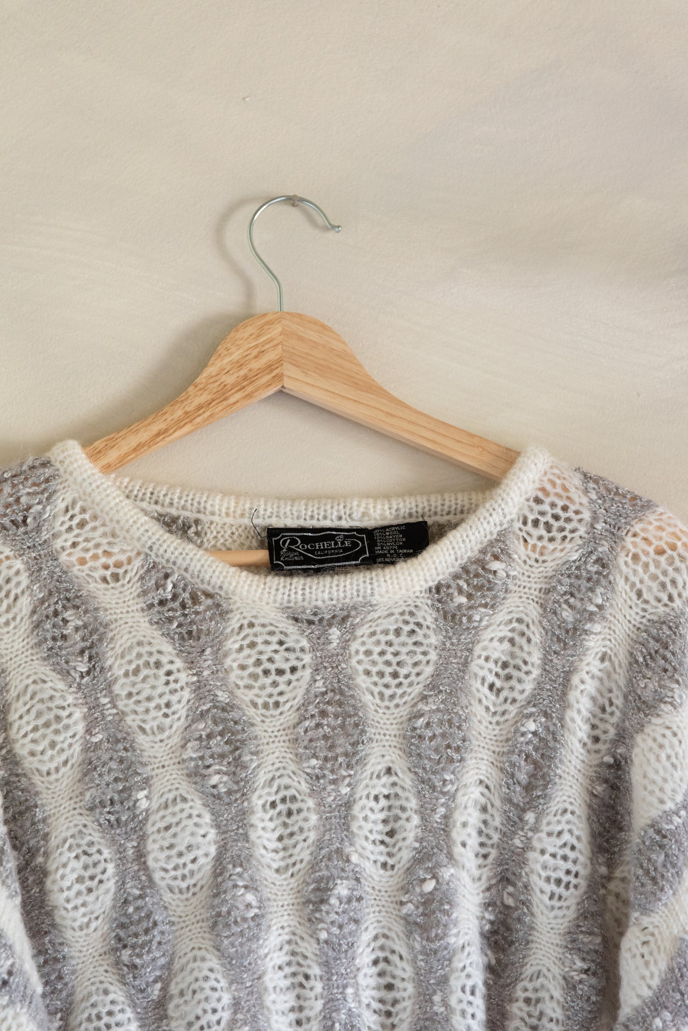 Vintage Bubble Pattern Knit Sweater (XL)