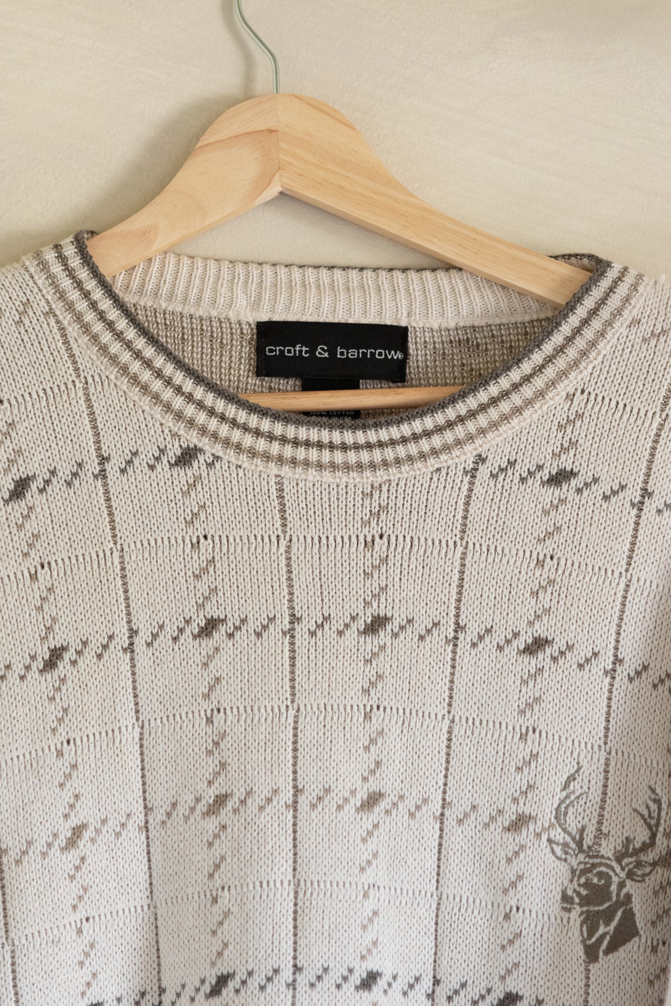 Neutral Cotton Buck Sweater (XLT)