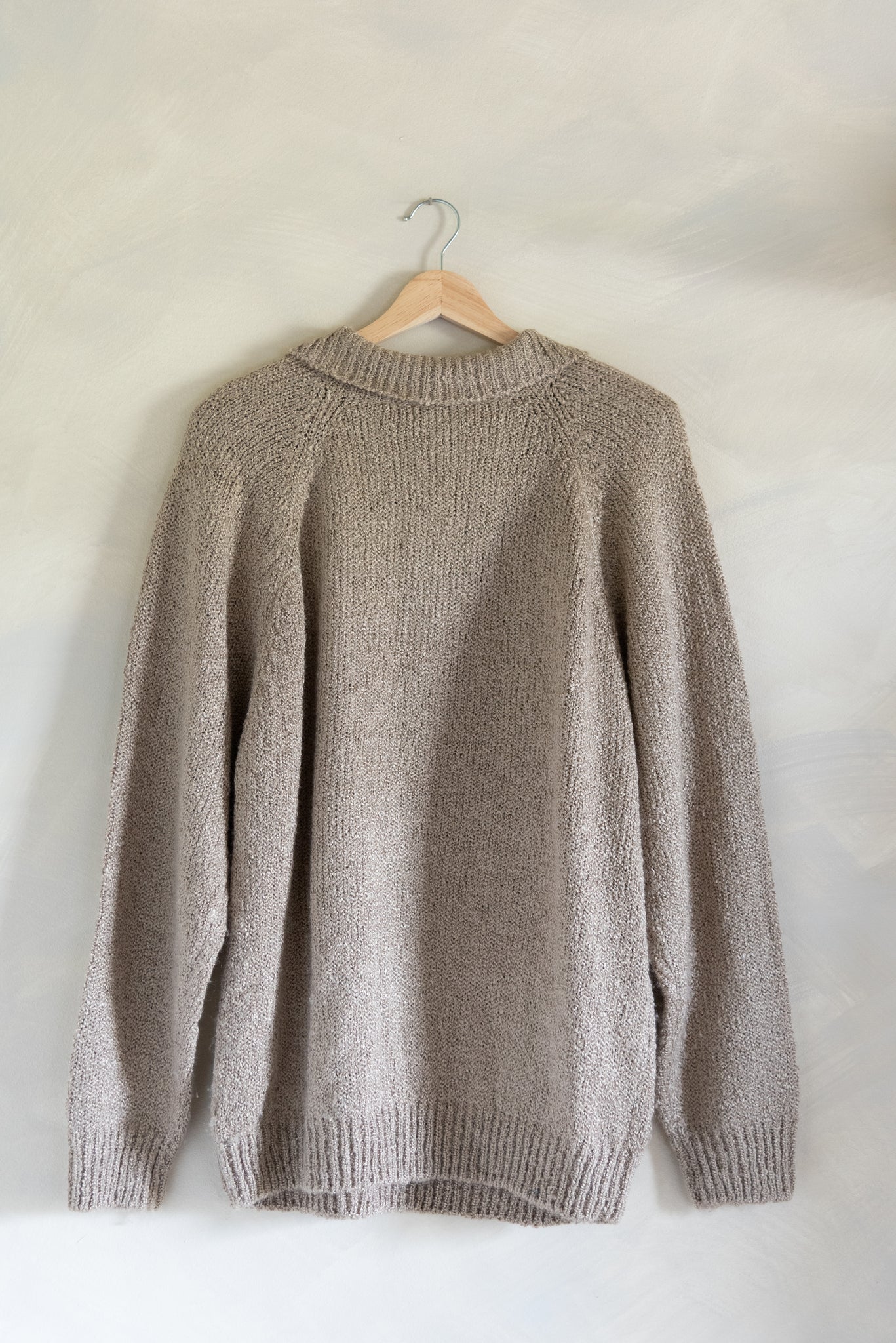 Cozy Collared Sweater w/ Pearl Buttons (XL)