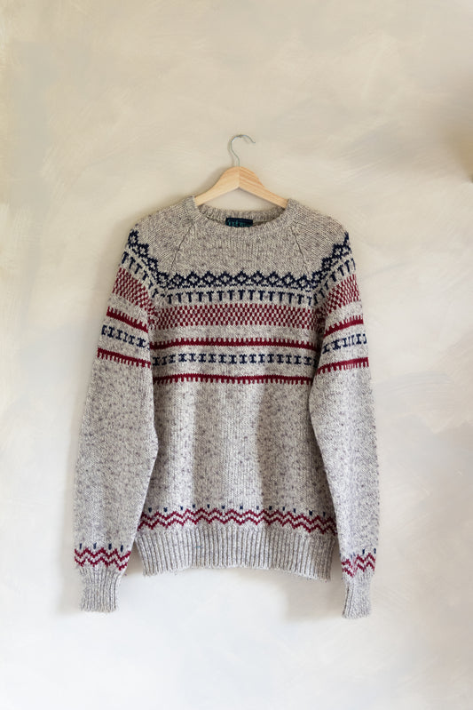 Vintage Sarby Wool Patterned Sweater (XL)