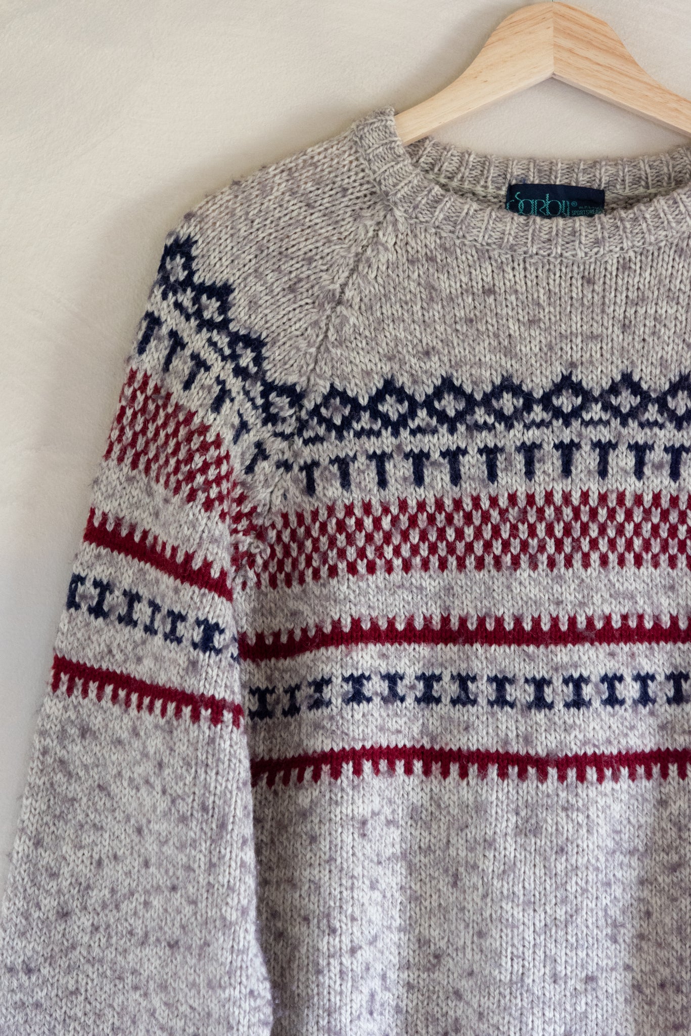 Vintage Sarby Wool Patterned Sweater (XL)