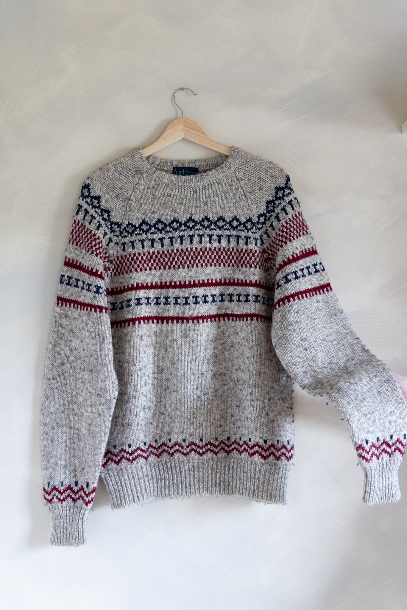 Vintage Sarby Wool Patterned Sweater (XL)